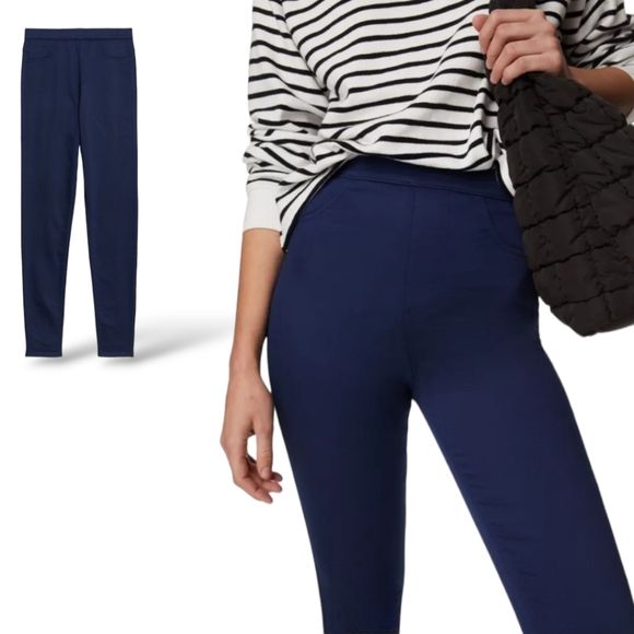 M&S COLLECTION Women's Elasticized High-waisted Eco-dyed Jeggings sz 8 Long - Picture 3 of 9